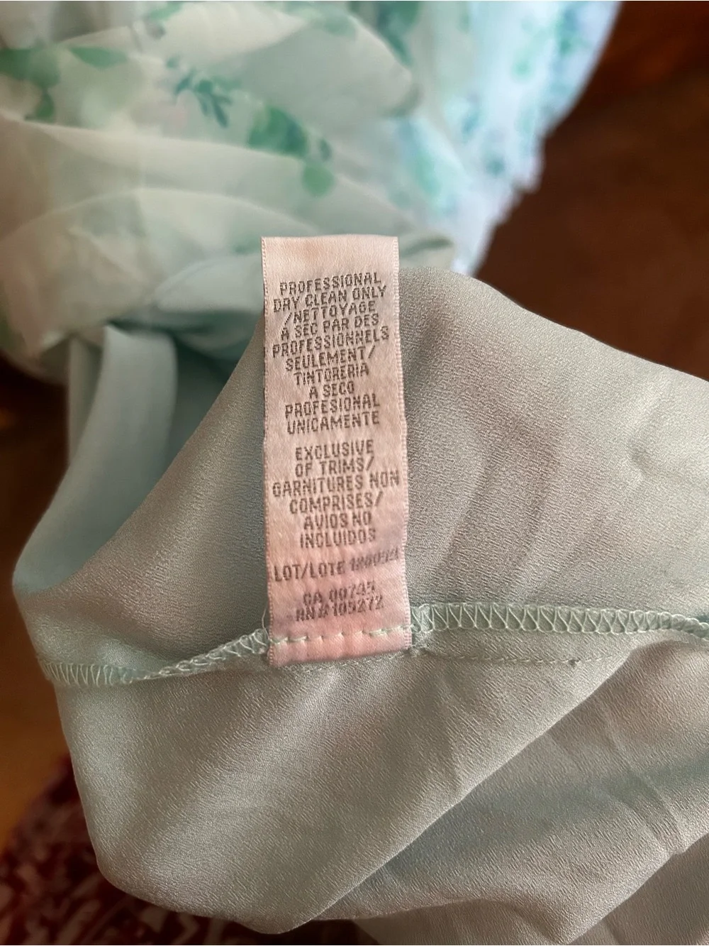 Theia Mint Green Floral Pleated Maxi Dress - Picture 12 of 13